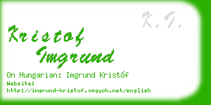 kristof imgrund business card