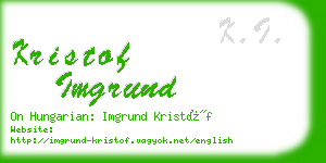 kristof imgrund business card